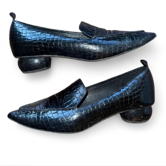 Jeffery Campbell Black Heeled Pointed Toe Loafers 9.5 - Picture 7 of 7